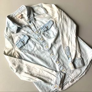 Acid wash denim shirt